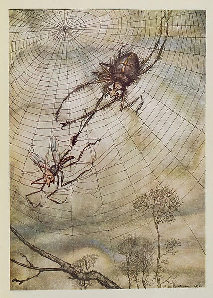 The Spider and the Fly, illustration from Aesops Fables