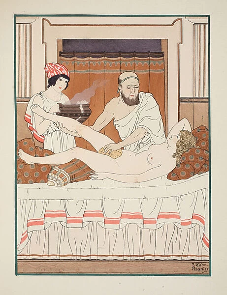 Sponge Bath, illustration from The Works of Hippocrates, 1934 (colour litho)