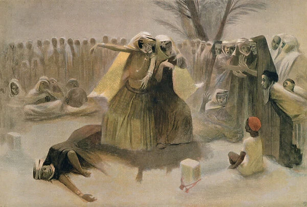 Spring Dance in the Cemetery at Biskra (colour litho)