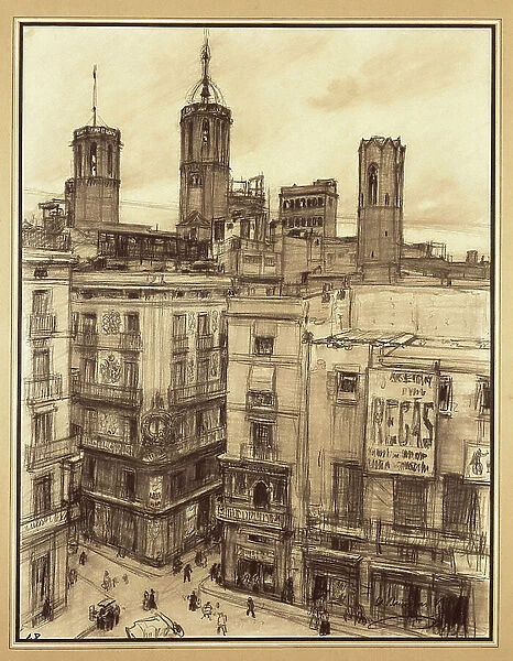 Square of Angels, Barcelona (drawing)