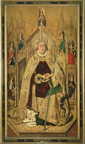 St. Dominic enthroned as Abbot of Silos, 1474 (oil on panel)
