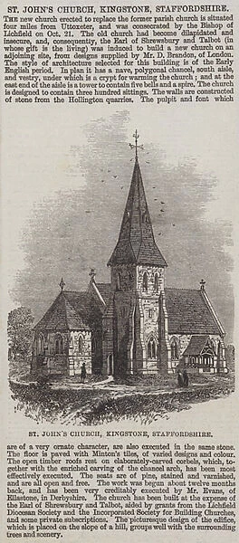 St Johns Church, Kingstone, Staffordshire (engraving)