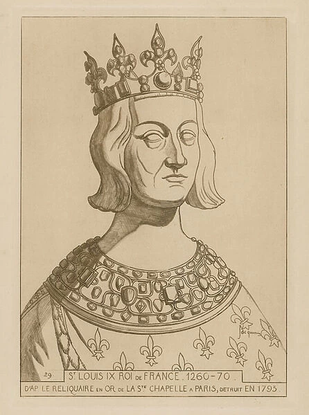 St Louis IX, King of France, 1260-1270 (engraving)