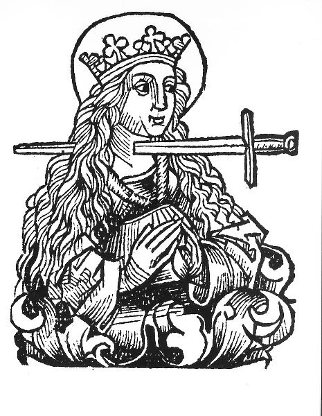 St. Lucy (d. 304) from Liber Chronicarum by Hartmann Schedel (1440-1514)