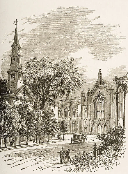 St Marks Church in-the-Bowery, New York, c. 1880 (litho)