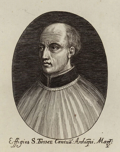 St Thomas Becket, Archbishop of Canterbury and English Christian martyr (engraving)