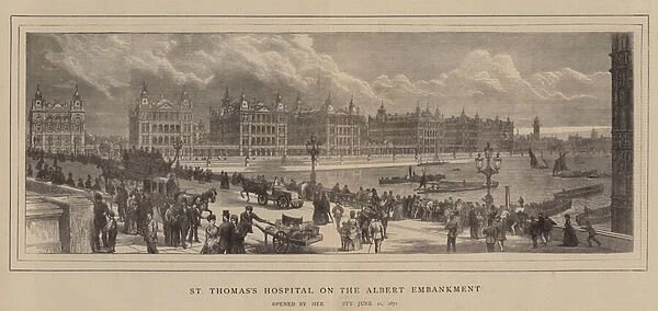 St Thomass Hospital on the Albert Embankment (engraving)