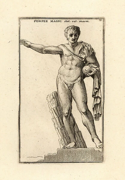Statue of Gnaeus Pompeius Magnus, Pompey the Great. 1779 (engraving)