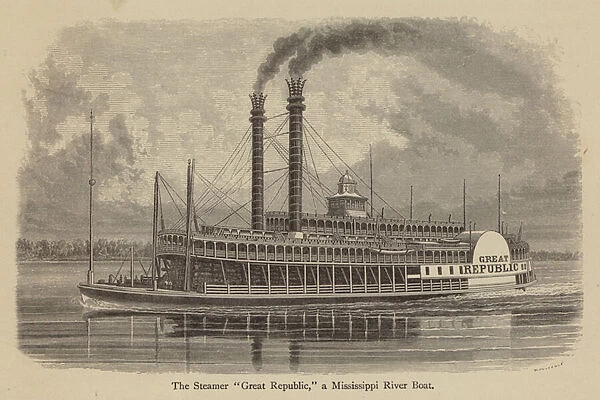The Steamer 'Great Republic, 'a Mississippi River Boat (engraving)