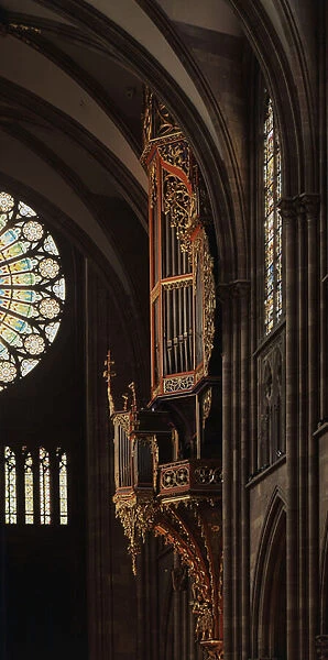 Strasbourg Cathedral: the organ. Bas Rhin (67)