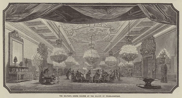 The Sultans Dining Saloon at the Palace of Dolma-Bagtche (engraving)