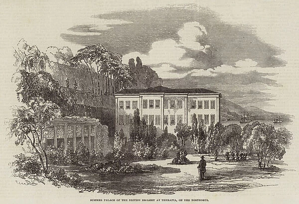 Summer Palace of the British Embassy at Therapia, on the Bosphorus (engraving)