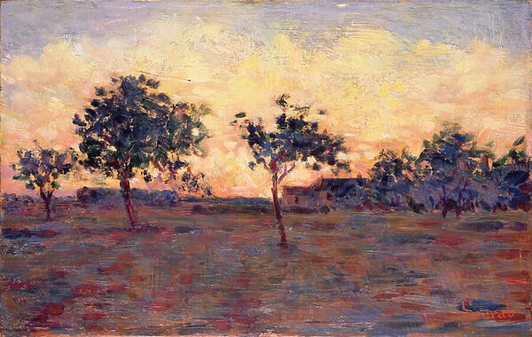 Sunset (Coucher de Soleil) 1881 (oil on panel)