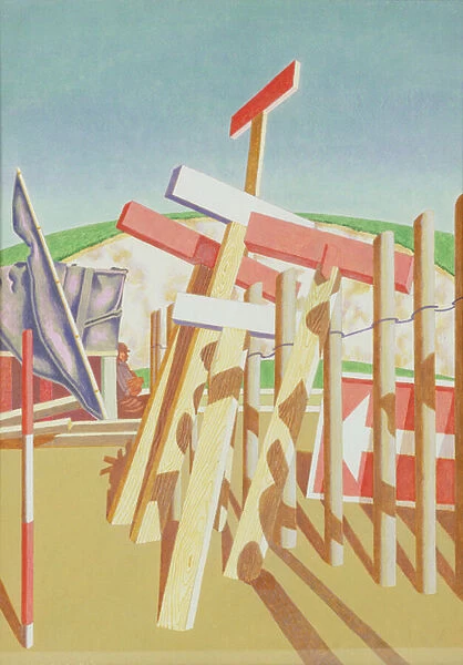 A Sussex By-Pass, 1937 (tempera on canvas & panel)