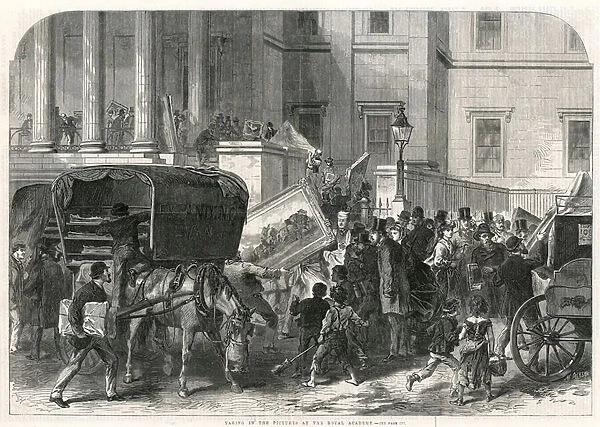 Taking in the Pictures at the Royal Academy (engraving)