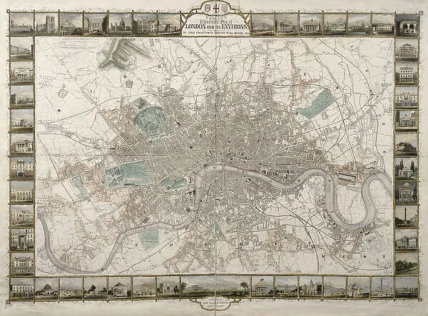 Talliss Illustrated Plan of London and its Environs