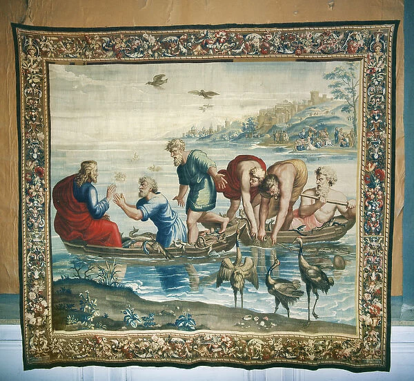 Tapestry depicting the Acts of the Apostles, The Miraculous catch of Fish, woven