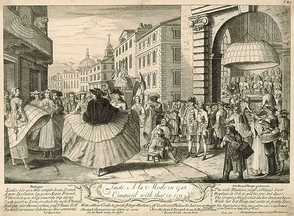Taste a la mode in 1748 compared with that in 1711 (engraving)