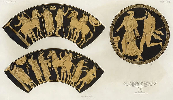 Taygete and Zeus (colour litho)