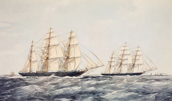 The tea clippers Taeping (left) and Ariel (right) in The Great Tea Race of 1866