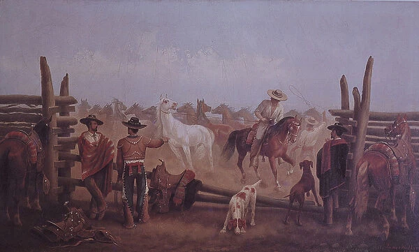Tejano Ranchers, 1877 (colour litho)
