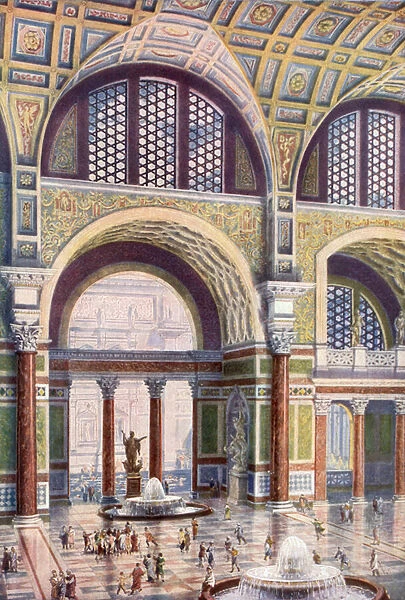 Tepidarium of the Baths of Caracalla in its Pristine Beauty (colour litho)