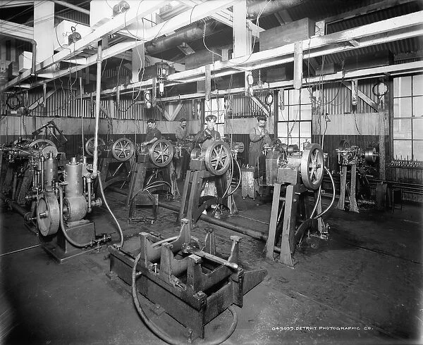 The testing room, Leland & Faulconer Manufacturing Company, Detroit, 1903 (b  /  w photo)