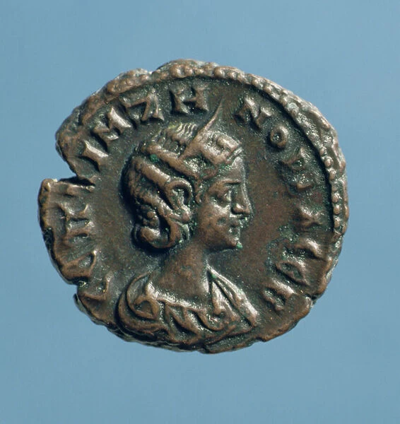 Tetrachm (obverse) of Zenobia, Queen of Palmyra, minted at Alexandria c. 274 (billon)