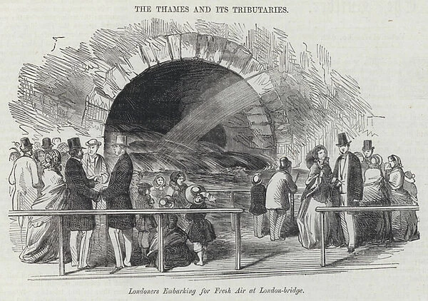 The Thames and its Tributaries, Londoners Embarking for Fresh Air at London-bridge (engraving)