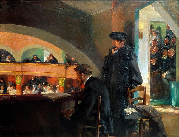 The theatre lodge. Painting by Albert Maignan (1845-1908), 1904