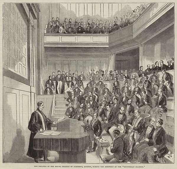 The Theatre of the Royal College of Surgeons, London, during the Delivery of the 'Hunterian Oration'(engraving)