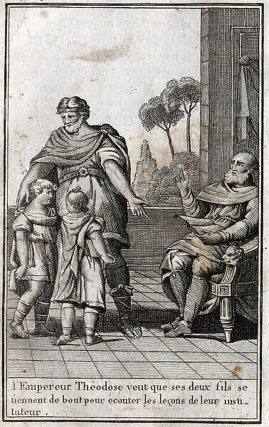 Theodosius I (Flavius Theodosius) (347-395), Roman emperor, wants his two sons