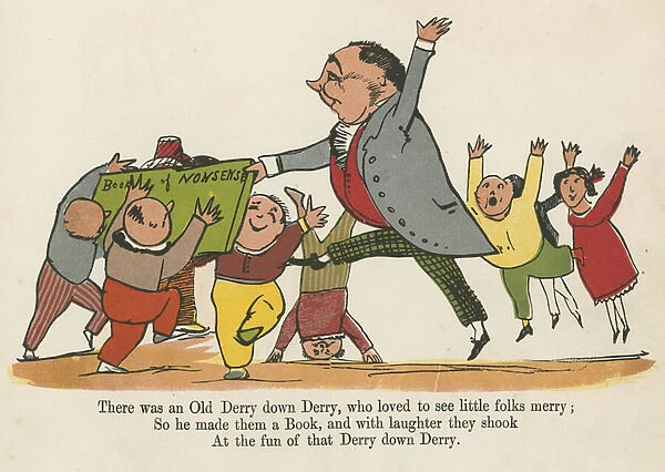 'There was an old Derry Down Derry, who loved to see little folks merry', from A Book of Nonsense, published by Frederick Warne and Co. London, c. 1875 (colour litho)