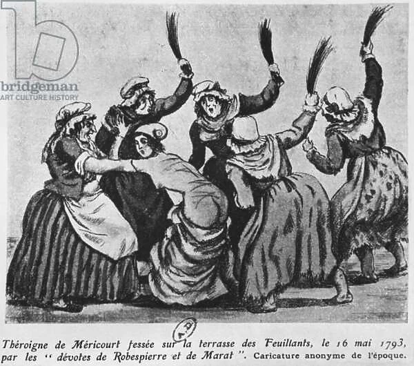 Theroigne de Mericourt whipped by a group of Parisian Jacobin women