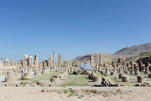 The throne hall or hall of hundred columns, Persepolis, Iran (photo)