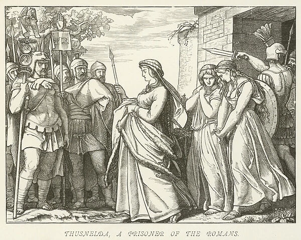 Thusnelda, a prisoner of the Romans (engraving)