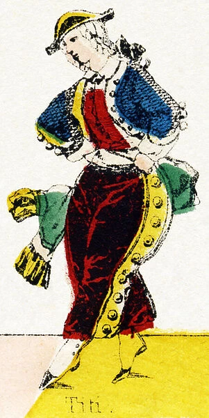 Titi (charade character). Engraving in 'Characters and Costumes vary'