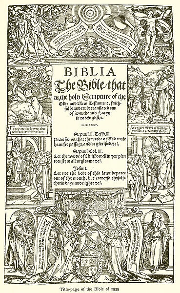 Title page of the Bible of 1535 (engraving)
