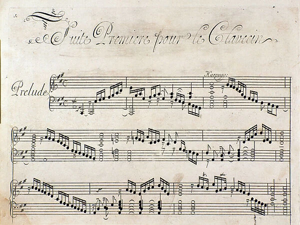 Title page of musical score of Suite of instrumental pieces by G F Handel