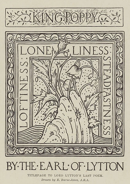 Titlepage to Lord Lyttons Last Poem (engraving)