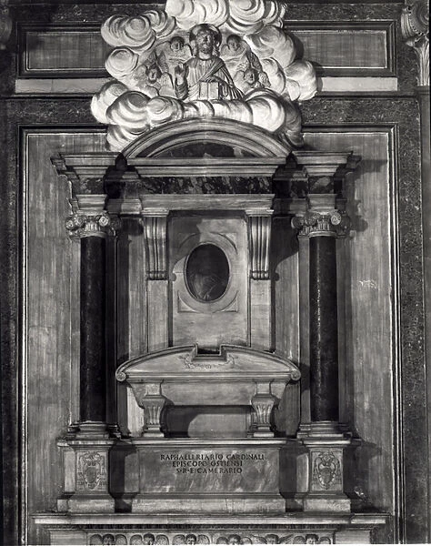 Tomb of Cardinal Raffaele Riario (1451-1521) (marble) (b  /  w photo)