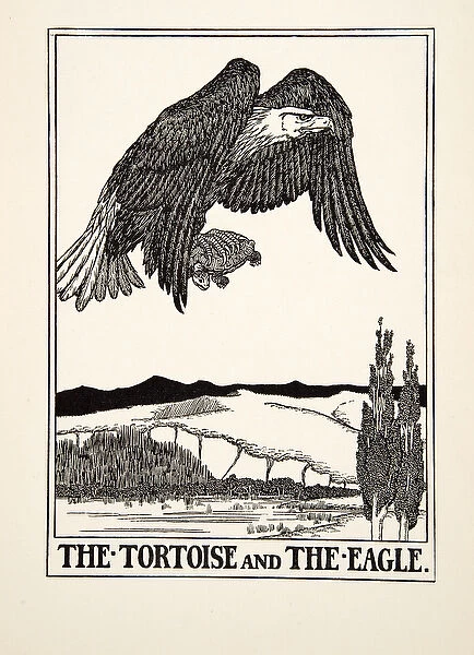 The Tortoise and the Eagle, from A Hundred Fables of Aesop, pub. 1903 (engraving)