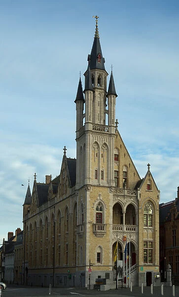 Town hall. Architect Jules Coomans. 1912. Neo-Gothic. Exterior