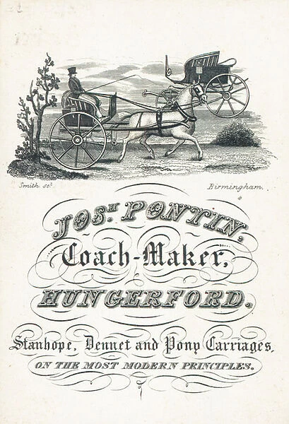 Trade card, Joseph Pontin (engraving)