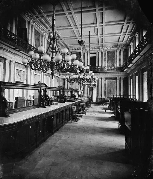 Treasury Department in Lincolns time (cash room - behind the desks), 1861-65