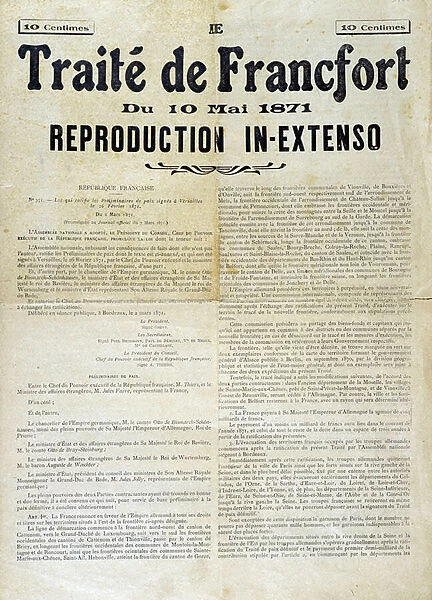 Treaty of Frankfurt of 10 May 1871 - reproduction in extenso