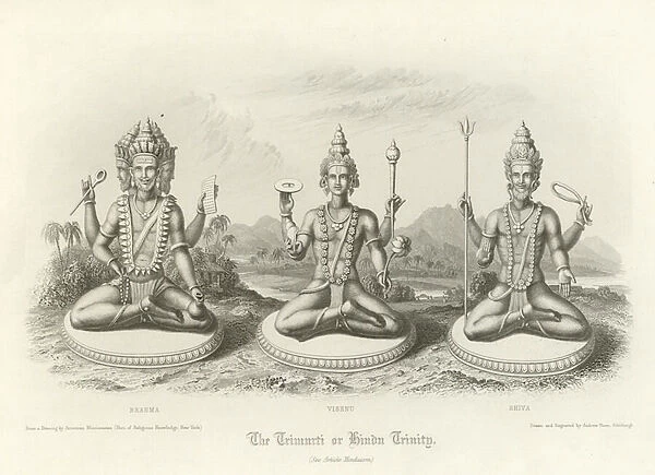 The Trimurti or Hindu Trinity (engraving)