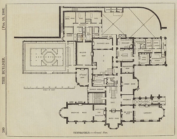 Tyntesfield, Ground Plan (engraving)