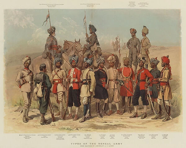 Types of the Bengal Army (engraving)
