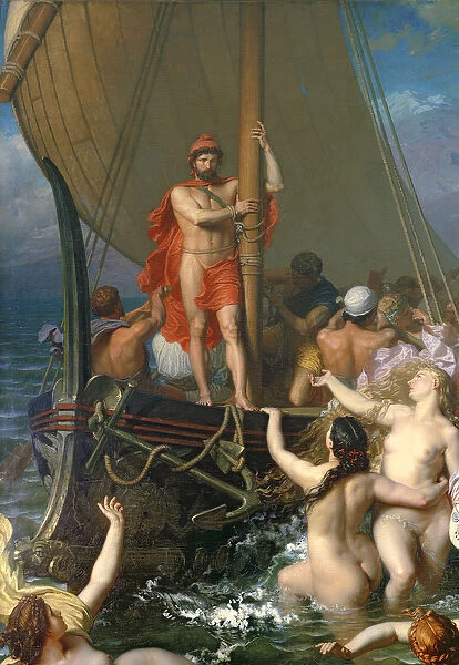 Ulysses and the Sirens (oil on canvas) (detail of 154170)
